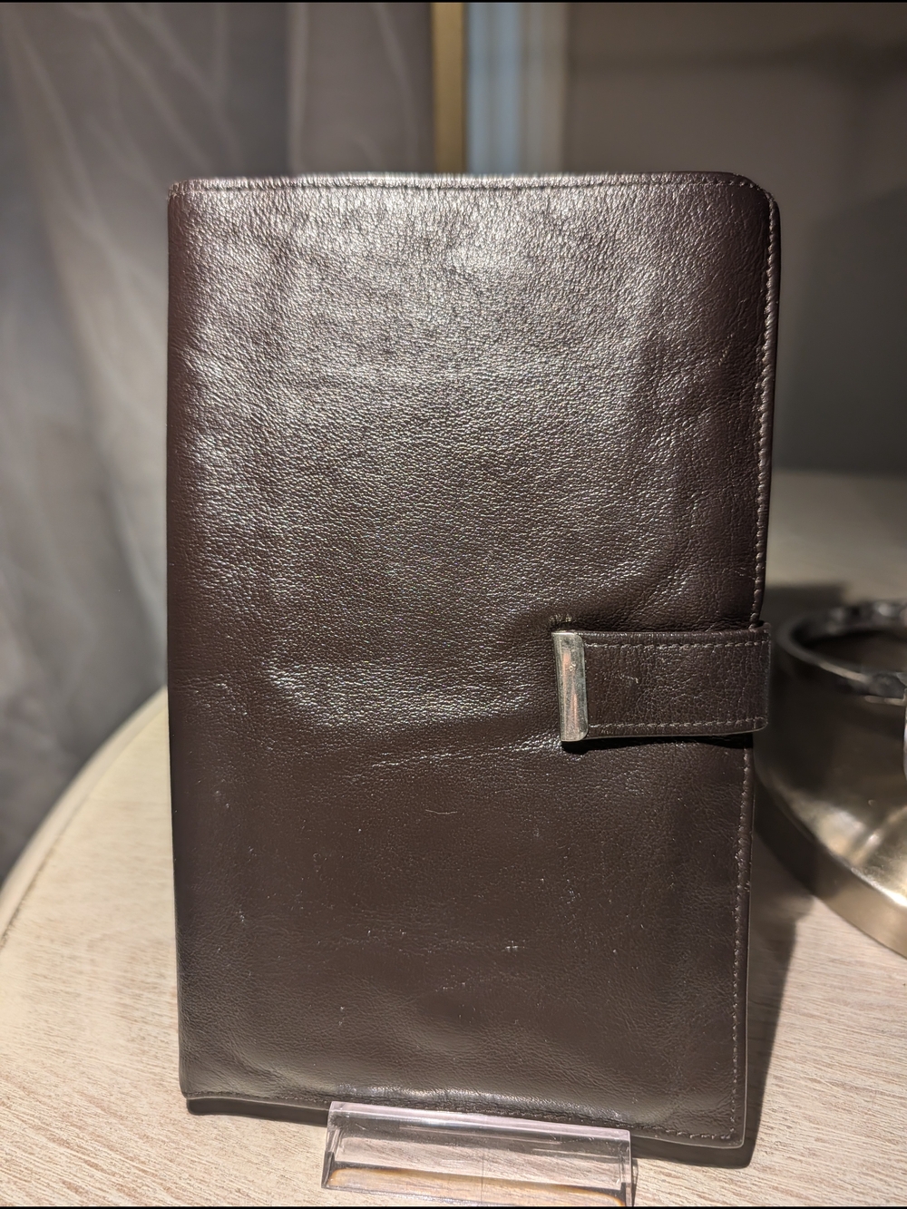 Vintage Travel Passport Wallet - Top Cowhide Chocolate Brown Leather